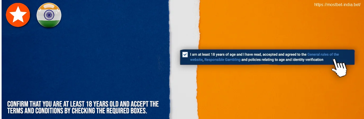 Check the required boxes to confirm your age and acceptance of the user agreement.
