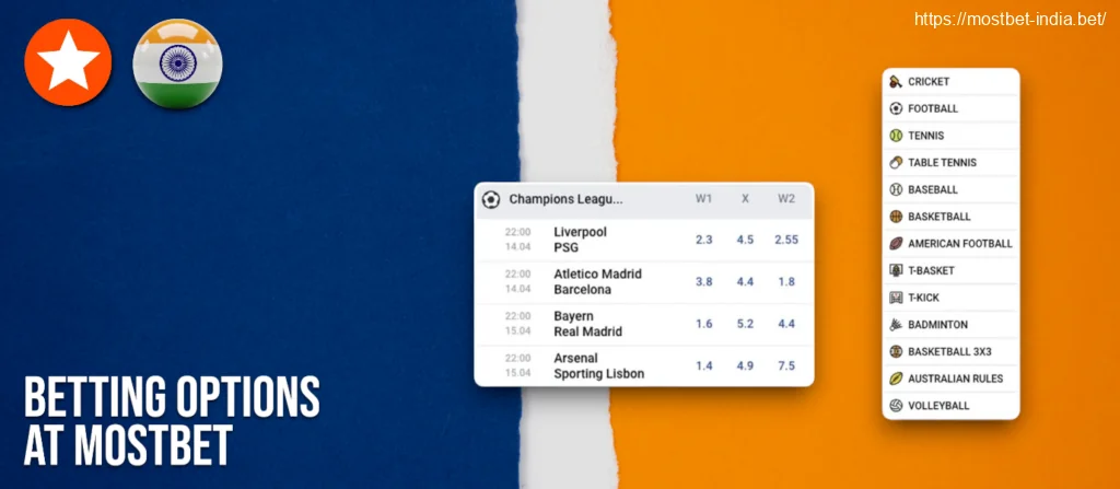 Mostbet Wager Types